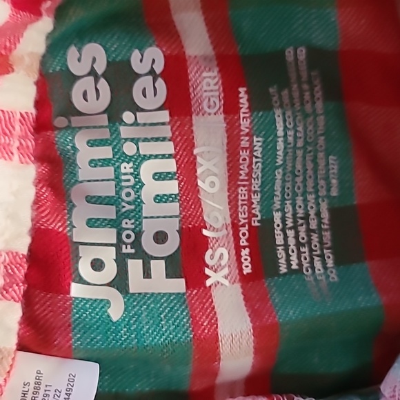 JAMMIES FOR FAMILIES GIRLS 2 PIECE "FUN LOVE FAMILY TOGETHER " SIZE XS 6/6X - Picture 12 of 13